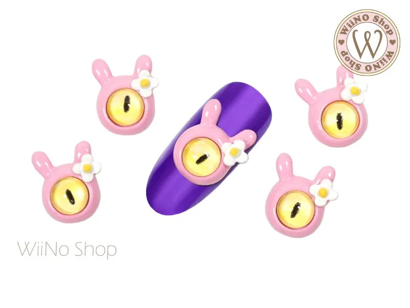 Pink Monster Rabbit Nail Metal Charm - 2 pcs