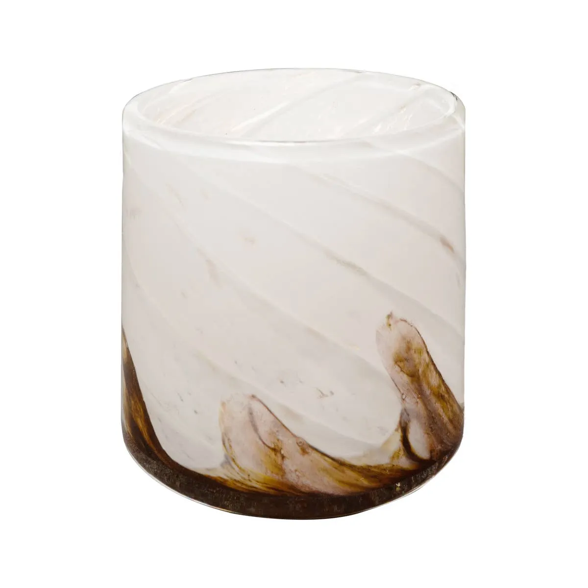 Planter White/Gray  Hand Blown Wave