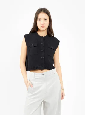 Pockets Cotton Waistcoat Black