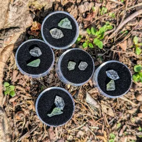 Powerful & Rare Set! One Genuine Moldavite & Herkimer Diamond Natural Crystal in Collectors Box