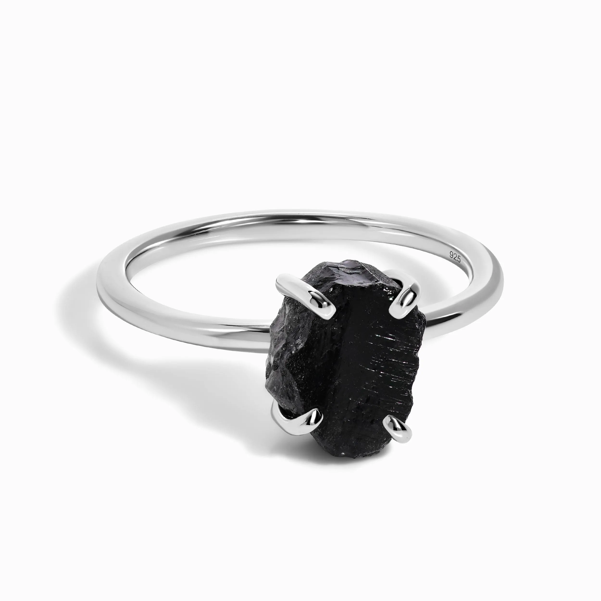 Raw Crystal Ring - Petite Black Obsidian