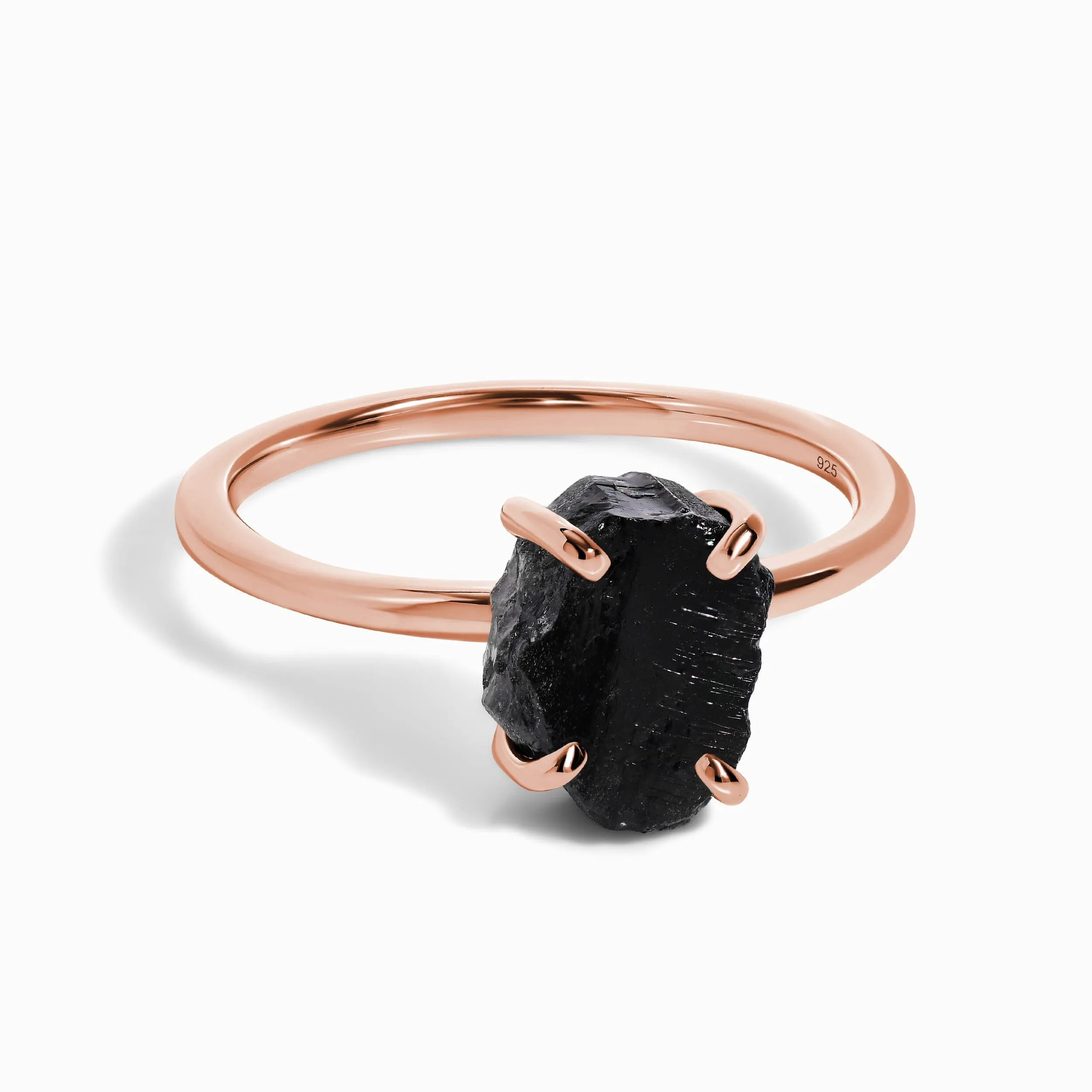 Raw Crystal Ring - Petite Black Obsidian