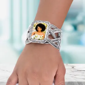 Rectangle Shaped Photo Bangle Bracelet