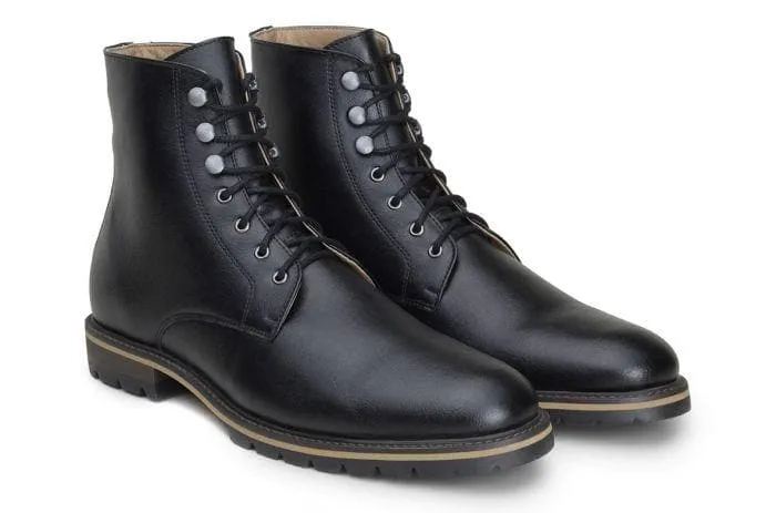 'Robert' vegan men's lace-up boots by Ahimsa - black