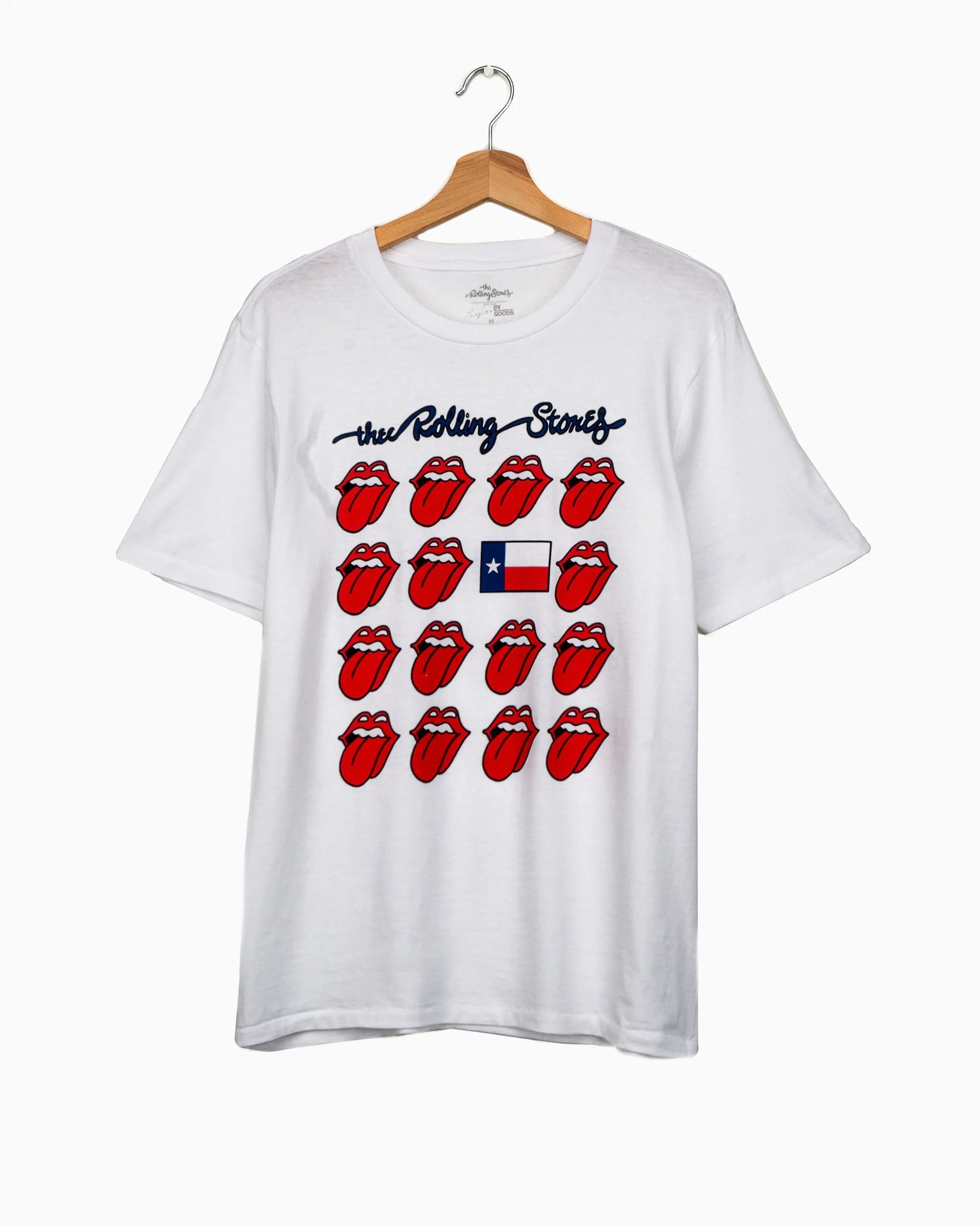 Rolling Stones Texas Flag Multi Lick White Tee