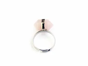 Rose Quartz Crystal Ring