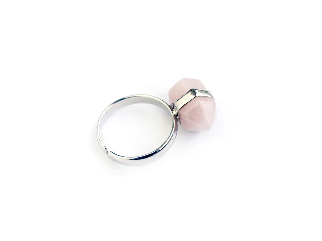 Rose Quartz Crystal Ring