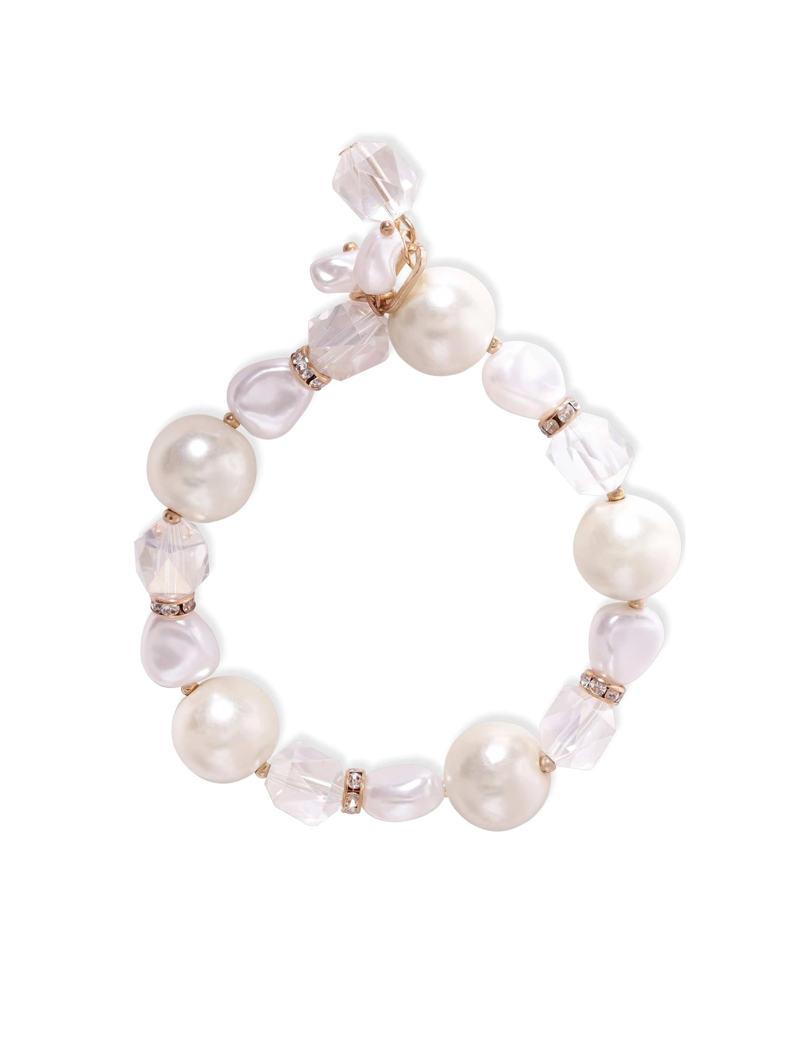 Rubans Cream Pearl & Crystal Beaded Classy Bracelet