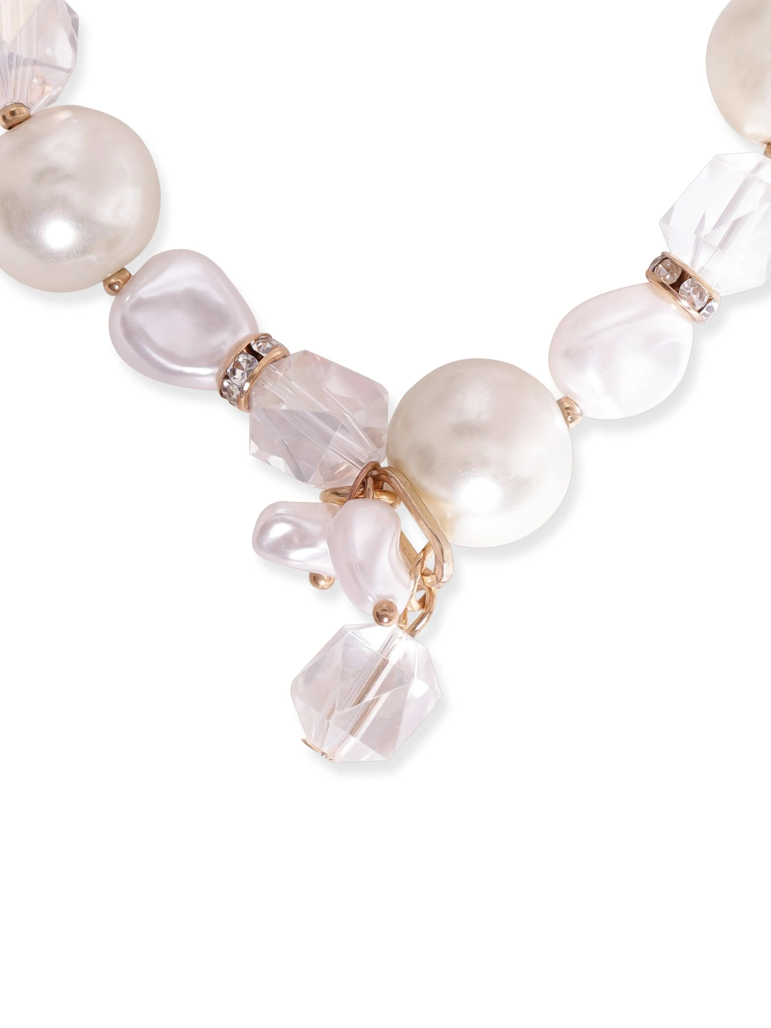 Rubans Cream Pearl & Crystal Beaded Classy Bracelet