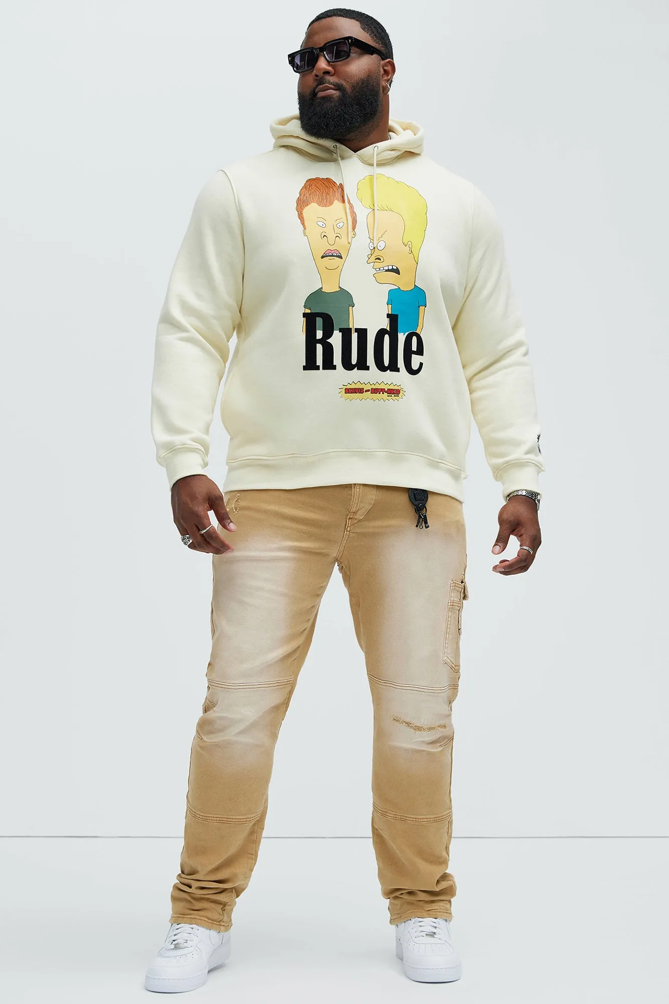 Rude Beavis & Butthead Hoodie - Off White