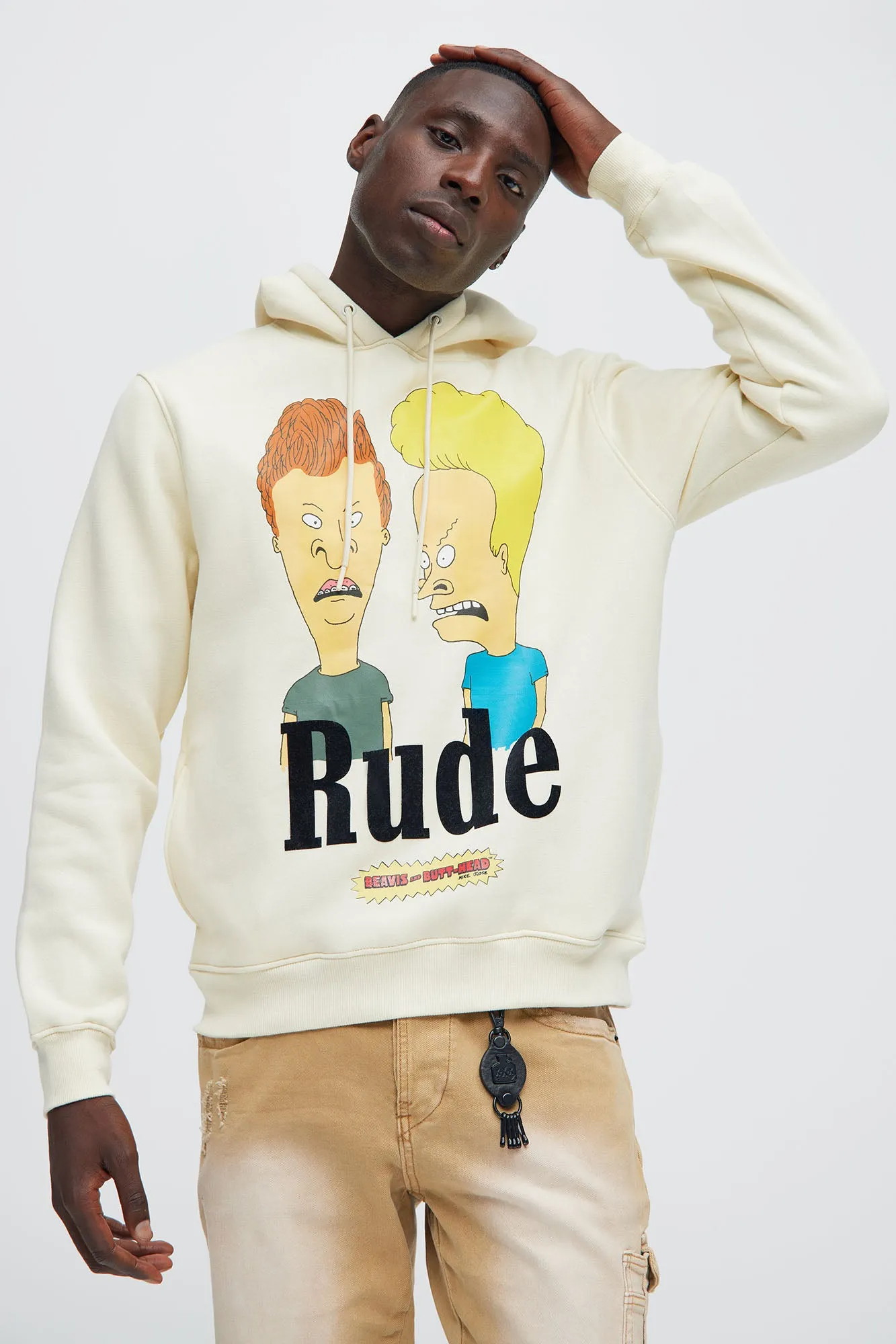 Rude Beavis & Butthead Hoodie - Off White