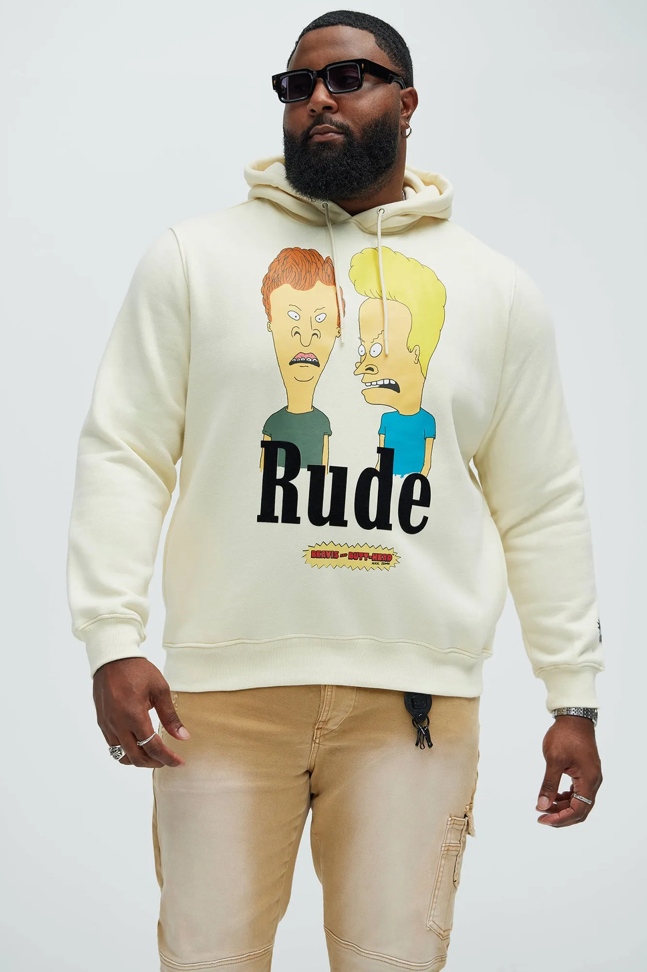 Rude Beavis & Butthead Hoodie - Off White