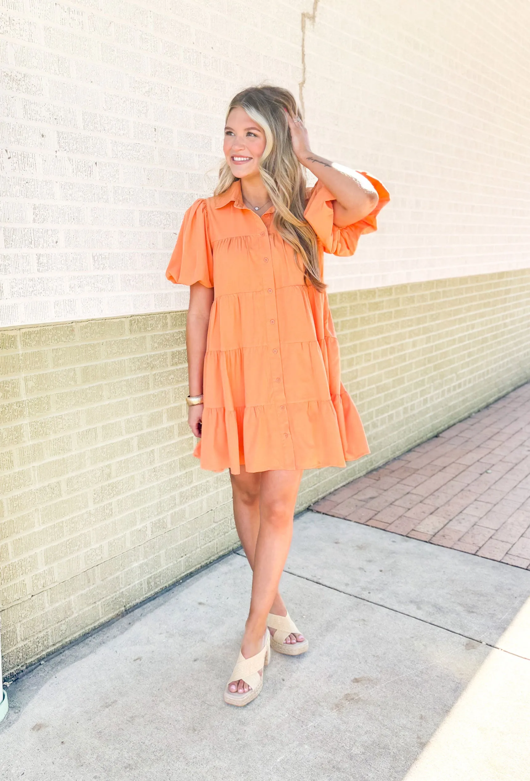 Serena Dress in Apricot