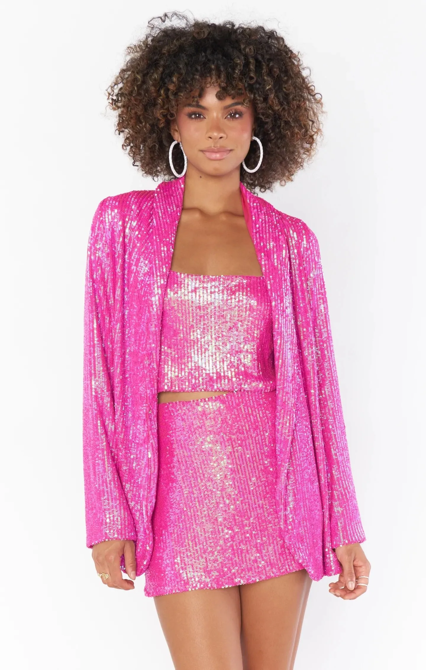 Show Me Your Mumu All Night Skort in Pink Disco Sequin