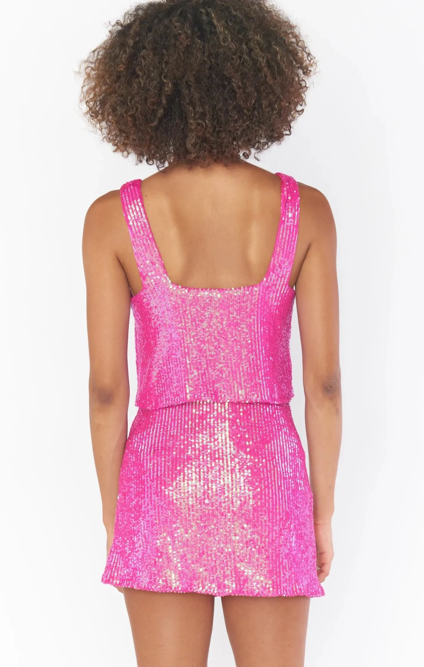 Show Me Your Mumu All Night Skort in Pink Disco Sequin