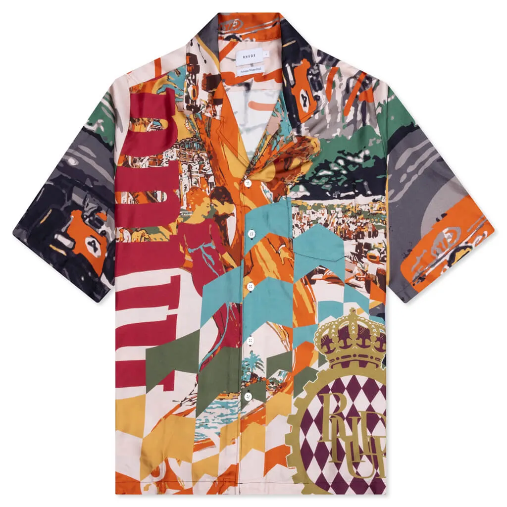 Silk Racing S/S Button Up - Multi