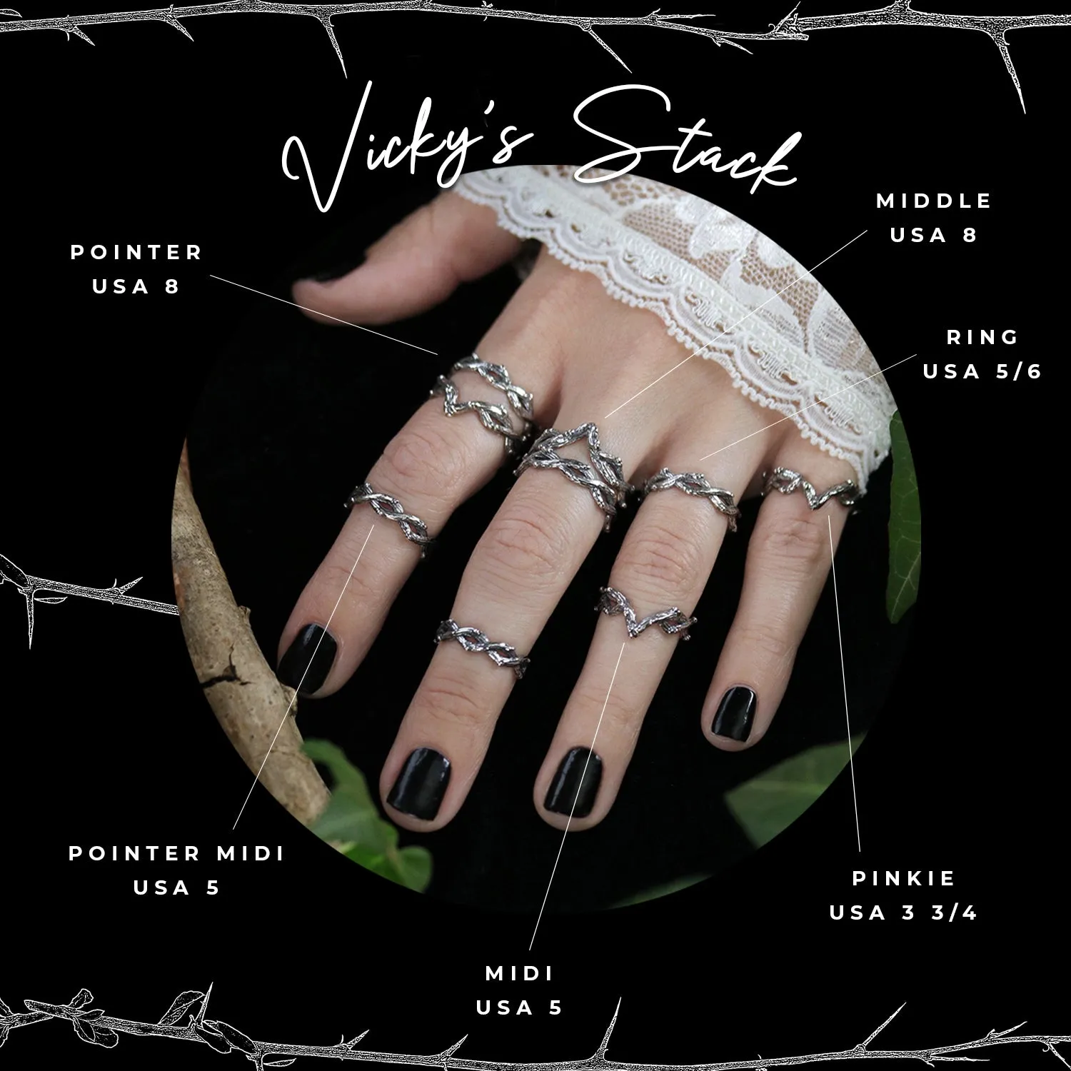 Silvestre Double Wishbone Gothic Thorn Branch Ring