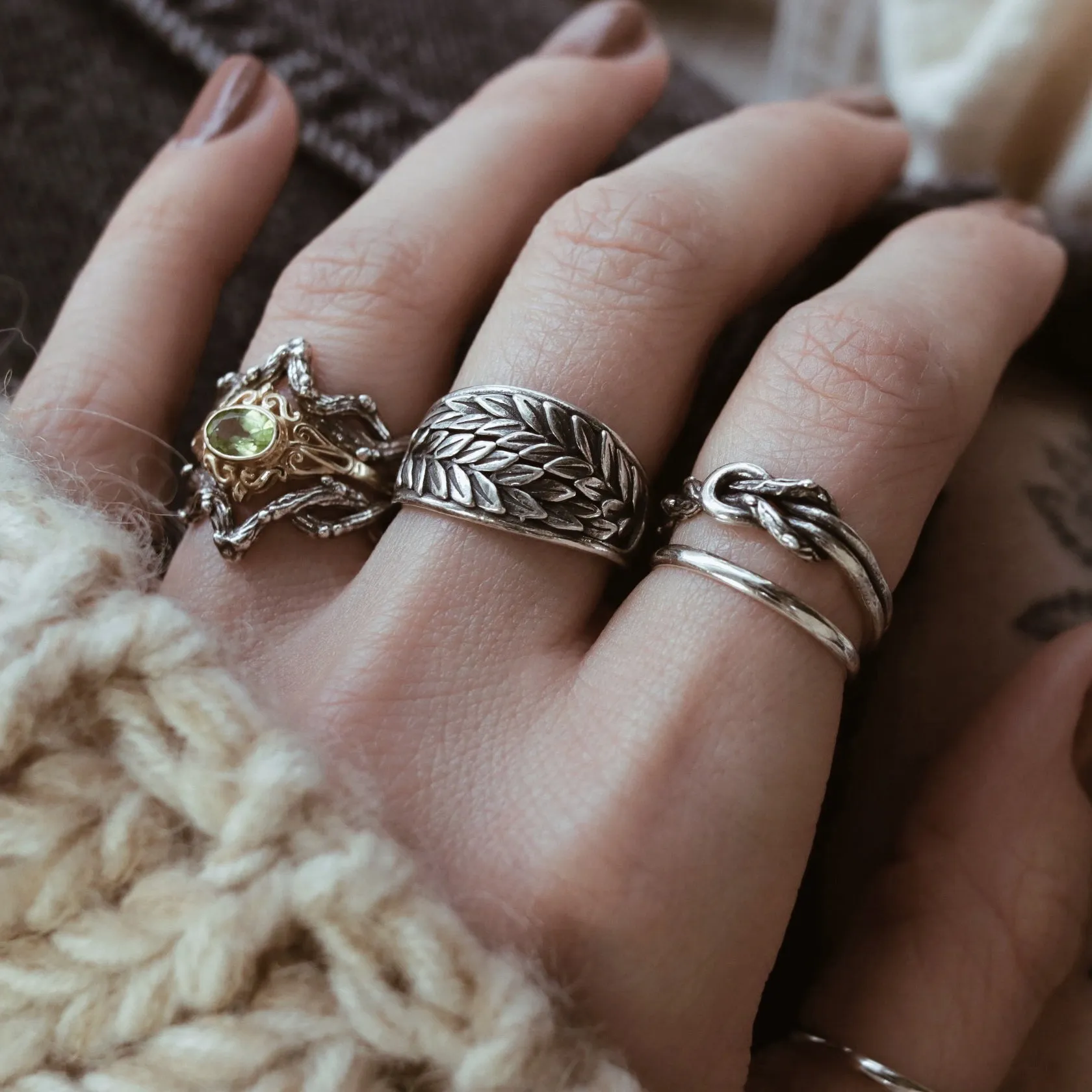 Silvestre Double Wishbone Gothic Thorn Branch Ring