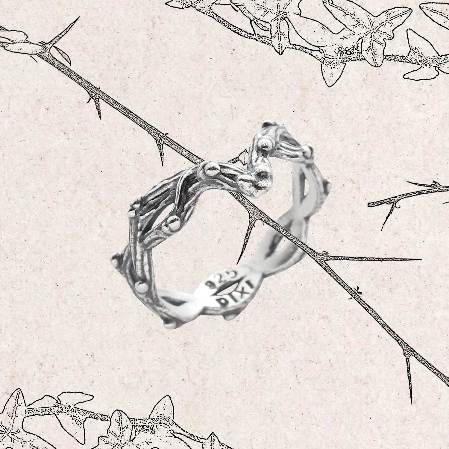 Silvestre Double Wishbone Gothic Thorn Branch Ring