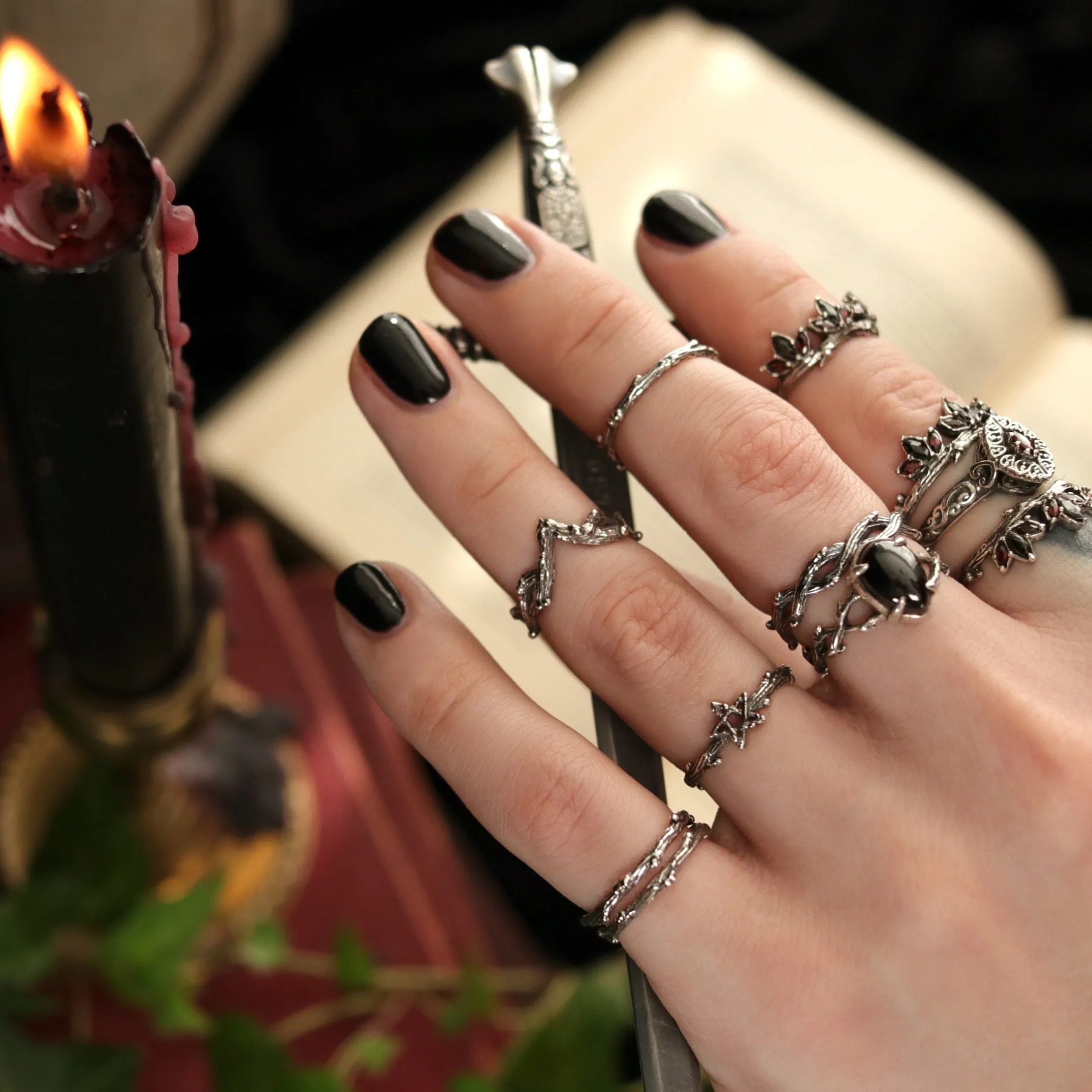 Silvestre Double Wishbone Gothic Thorn Branch Ring