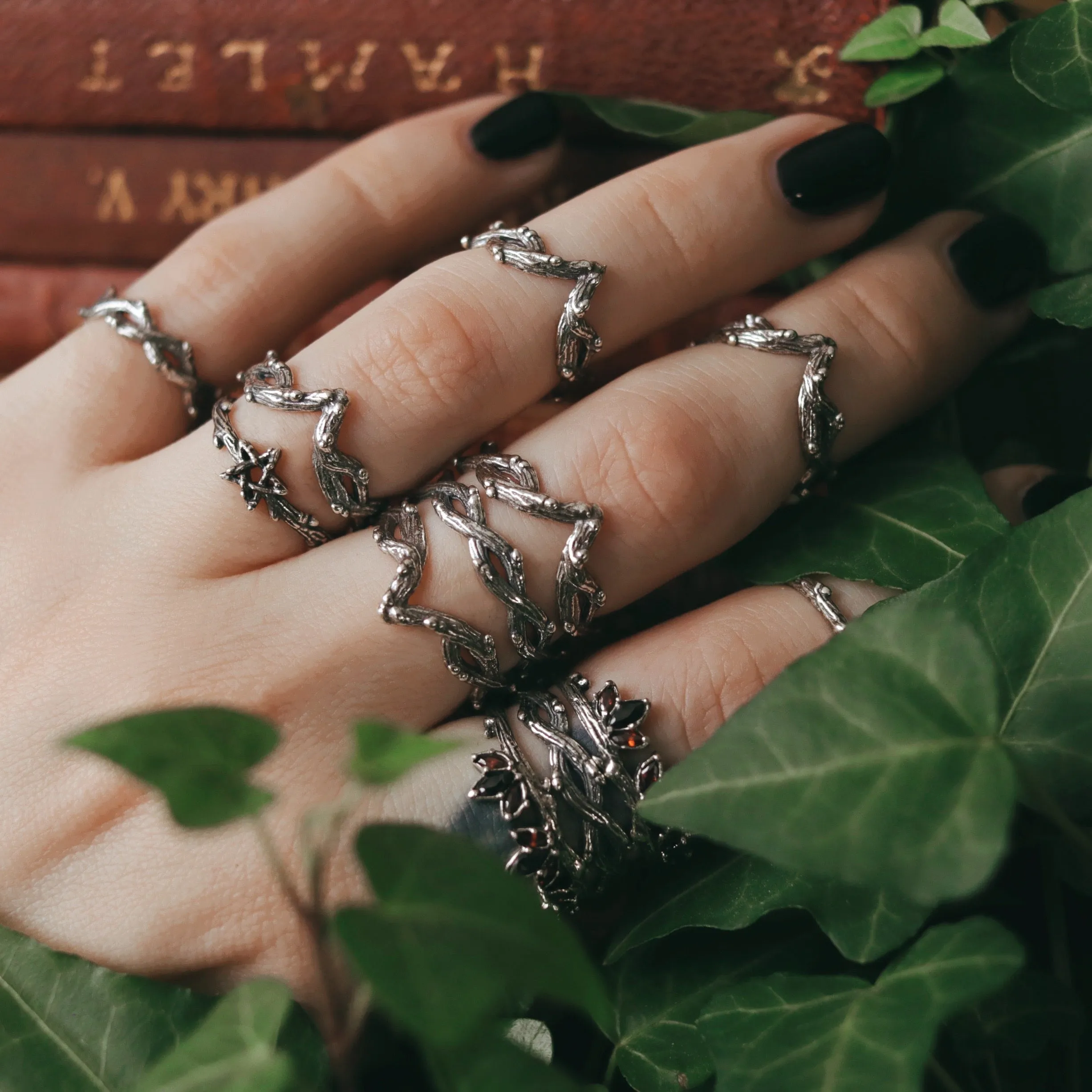 Silvestre Double Wishbone Gothic Thorn Branch Ring