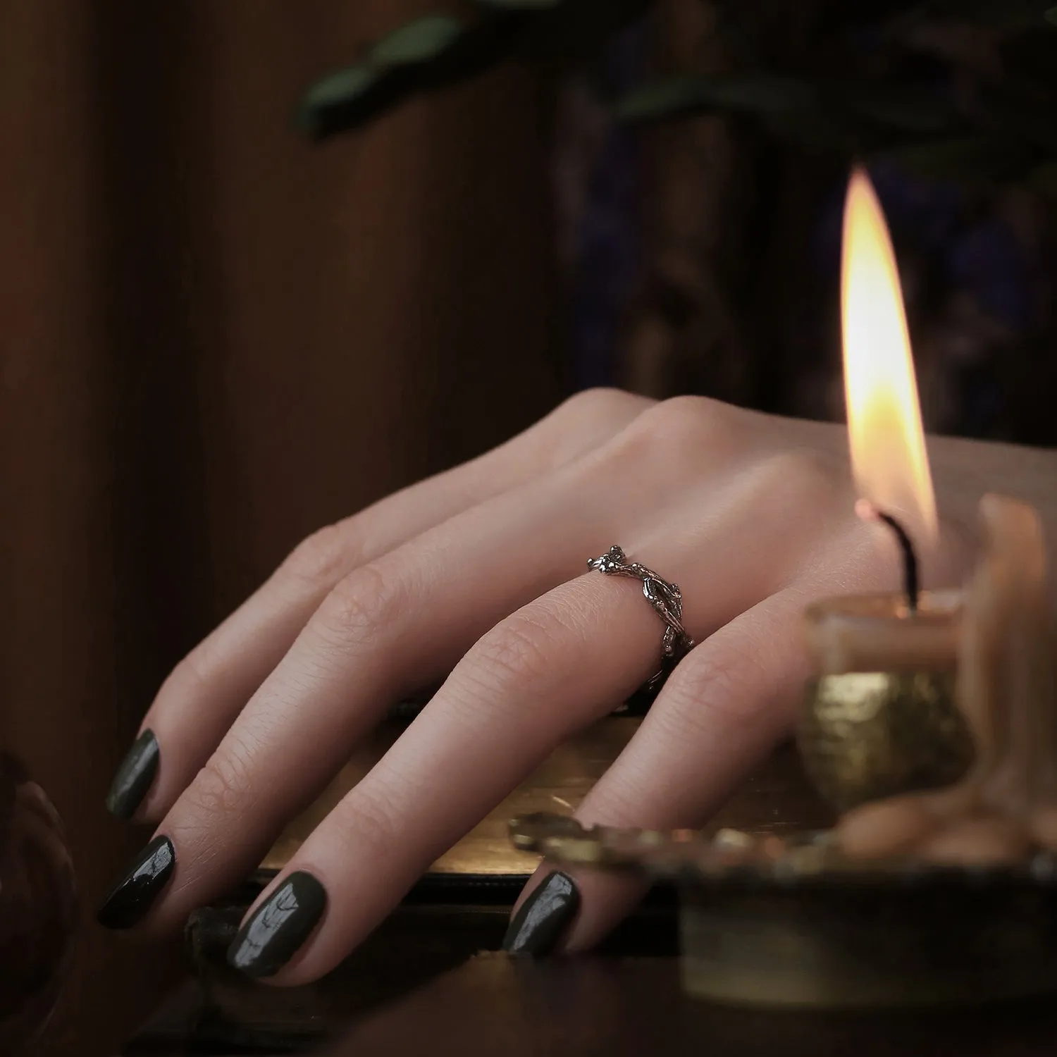 Silvestre Double Wishbone Gothic Thorn Branch Ring