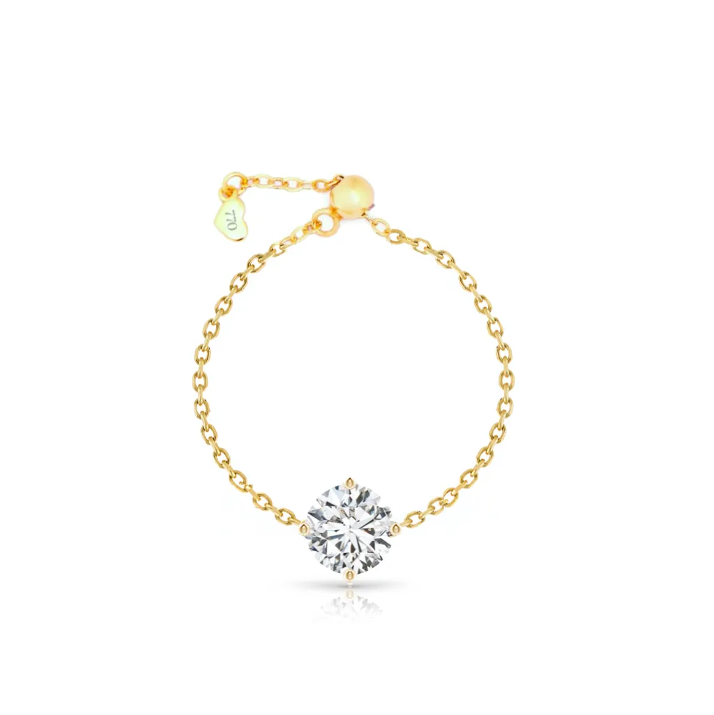 Statement Solitaire Diamond Chain Ring