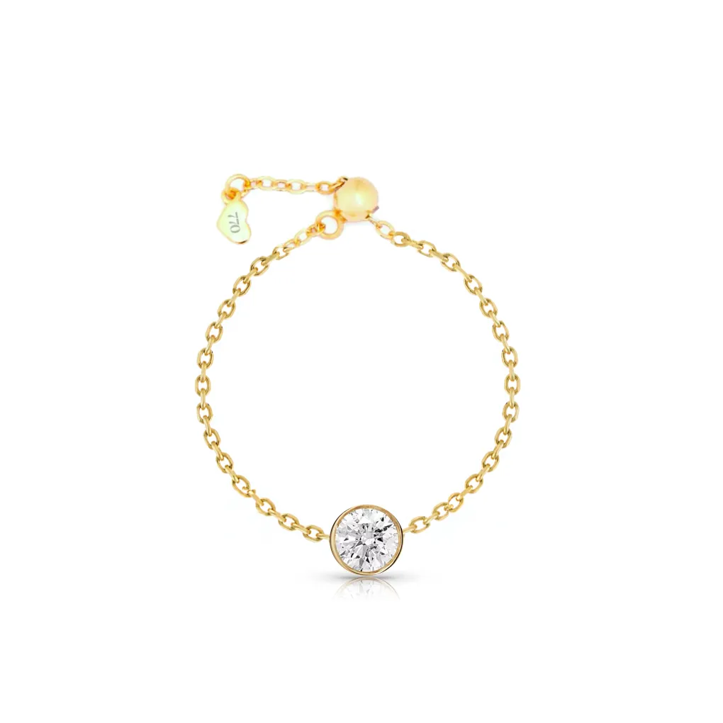 Statement Solitaire Diamond Chain Ring