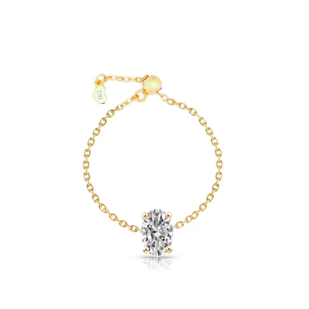 Statement Solitaire Diamond Chain Ring