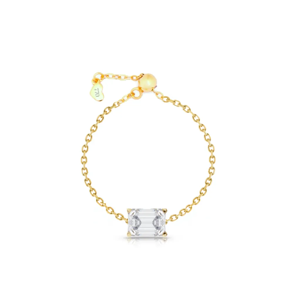 Statement Solitaire Diamond Chain Ring