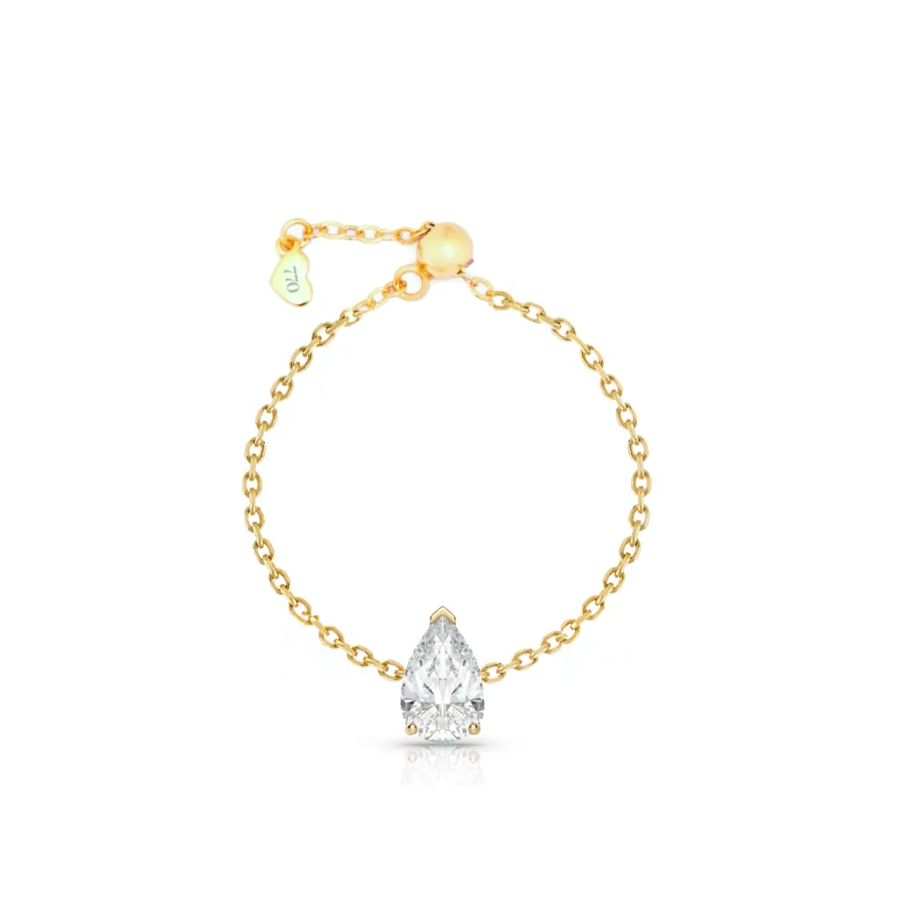 Statement Solitaire Diamond Chain Ring