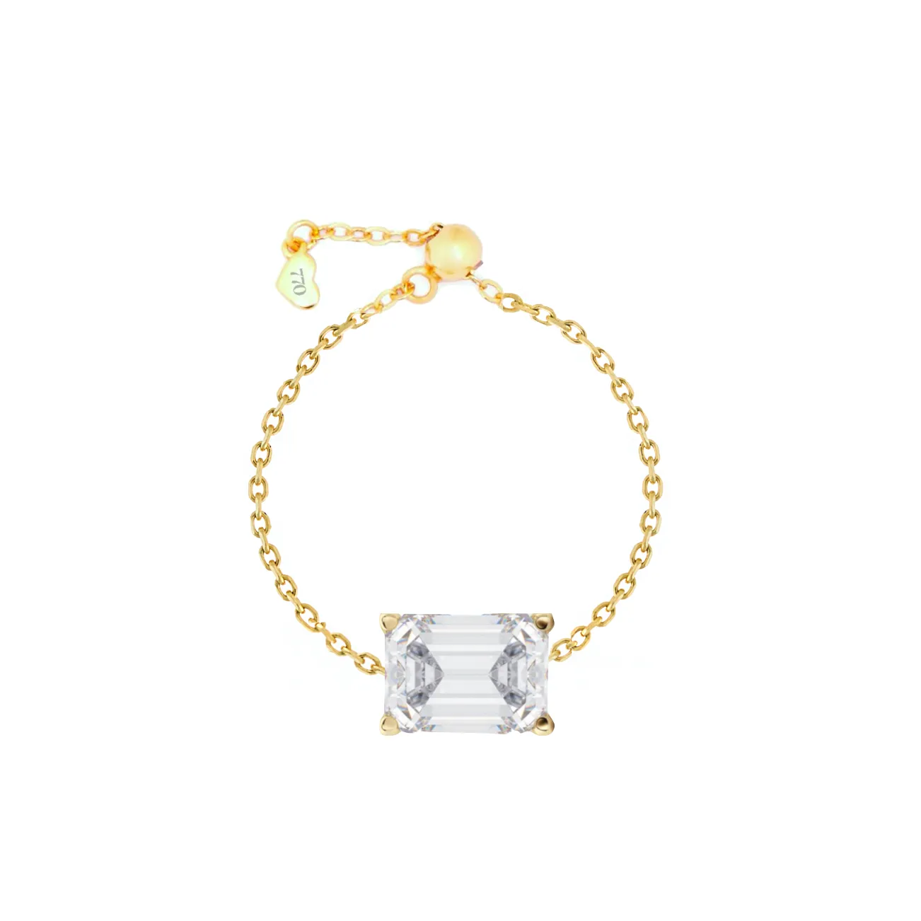 Statement Solitaire Diamond Chain Ring