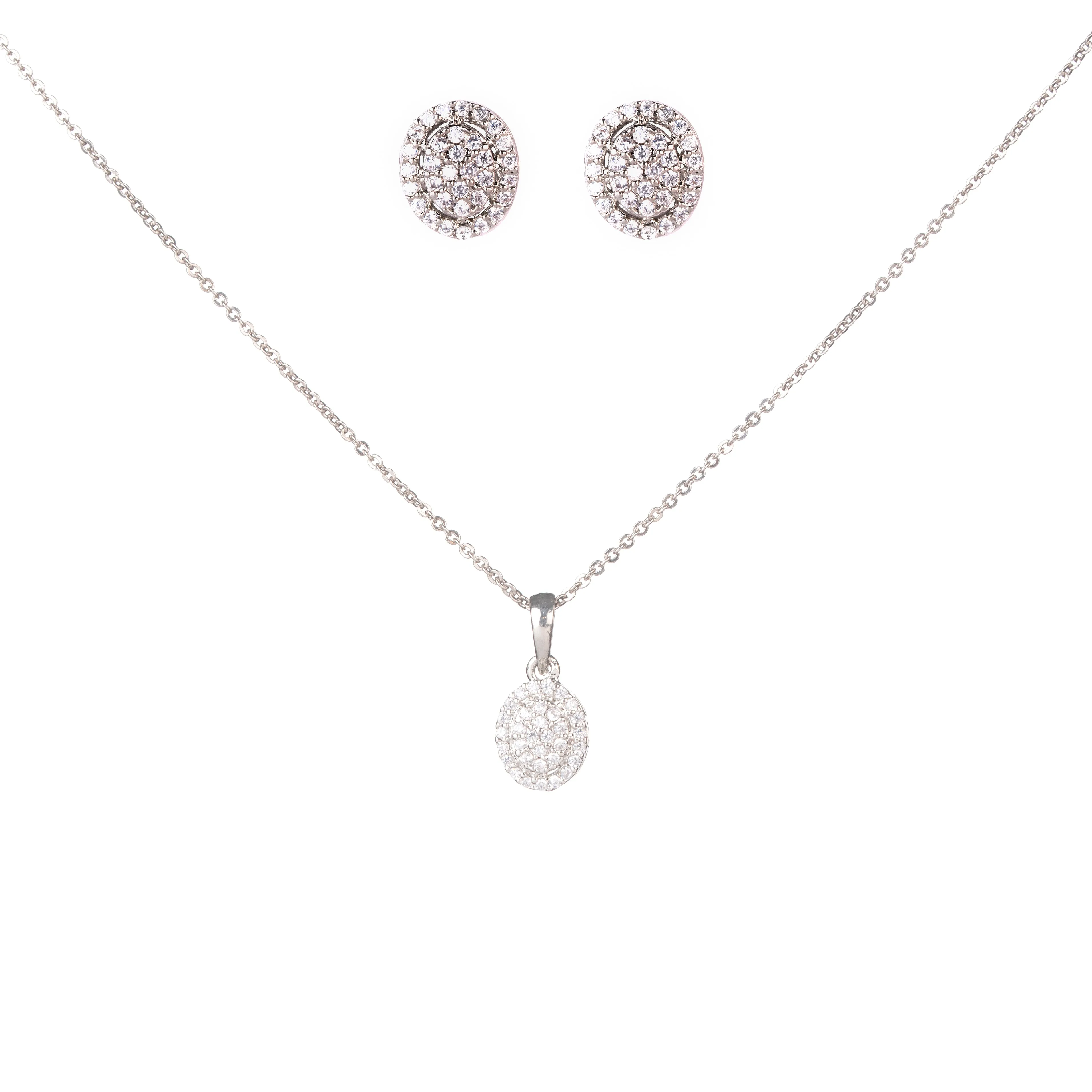 Subtle Rhodium Locket Set with Filigree Detailing