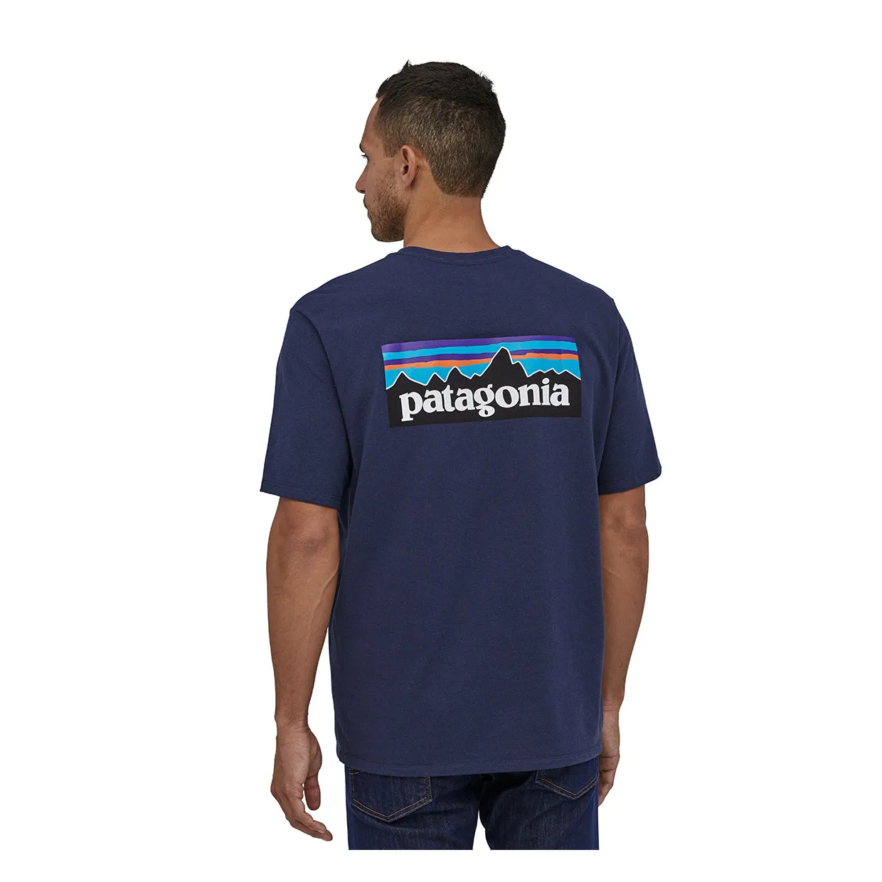 T-shirt Uomo Patagonia P-6 Logo Responsibili-Tee Blu