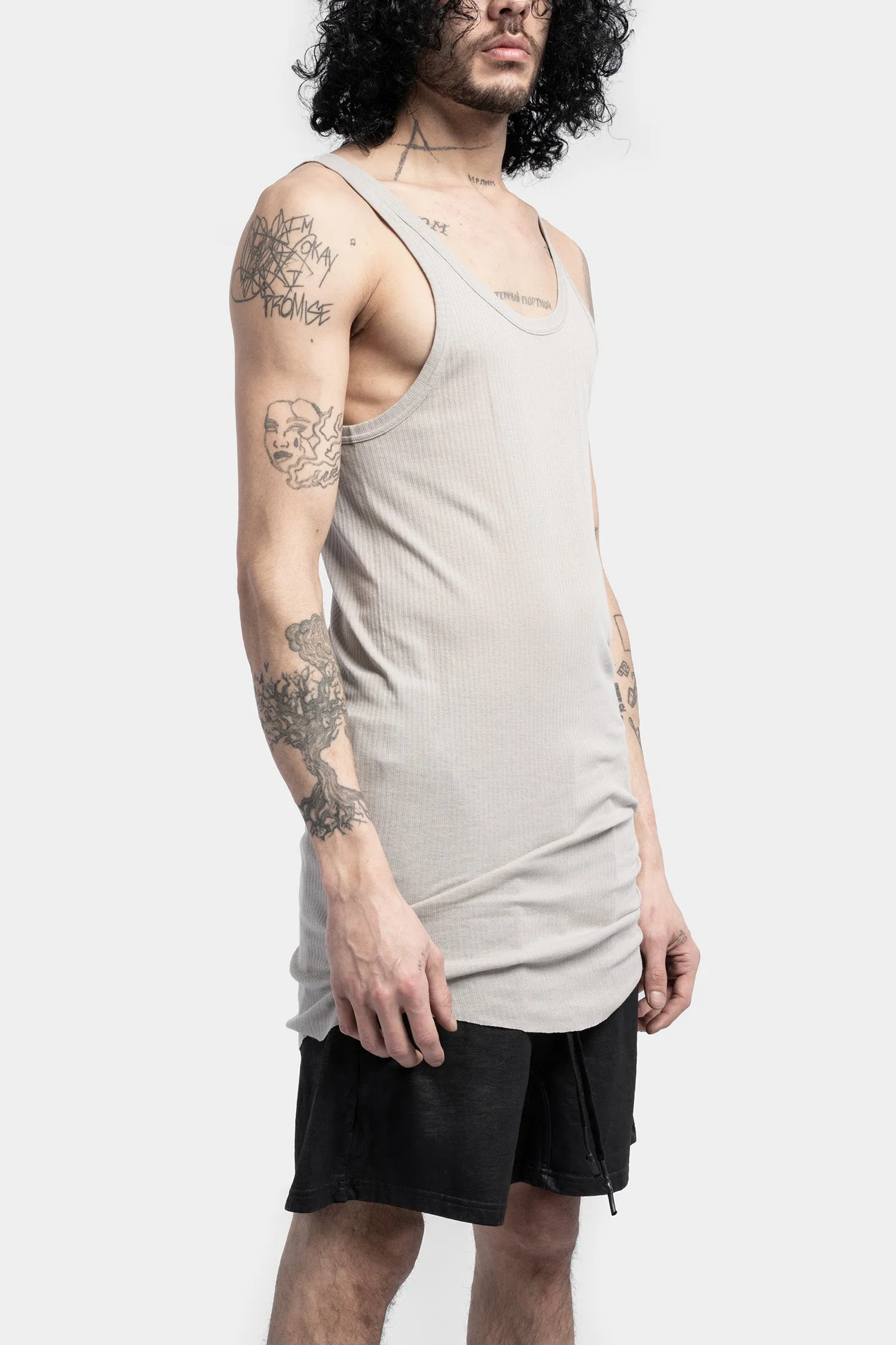 T1B - Lightweight rib tank, Light grey object dyed