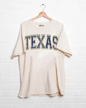 Texas Plaid Arch (Gold Outline) Off White Thrifted Tee