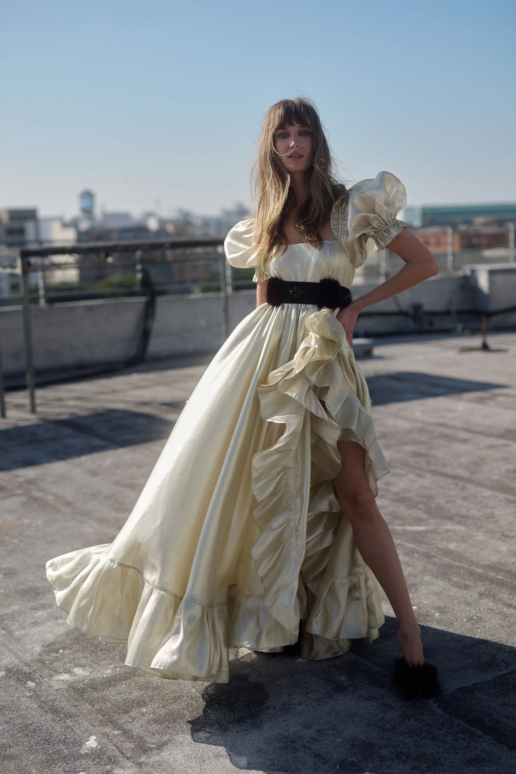 The Champagne Ruffle Gown