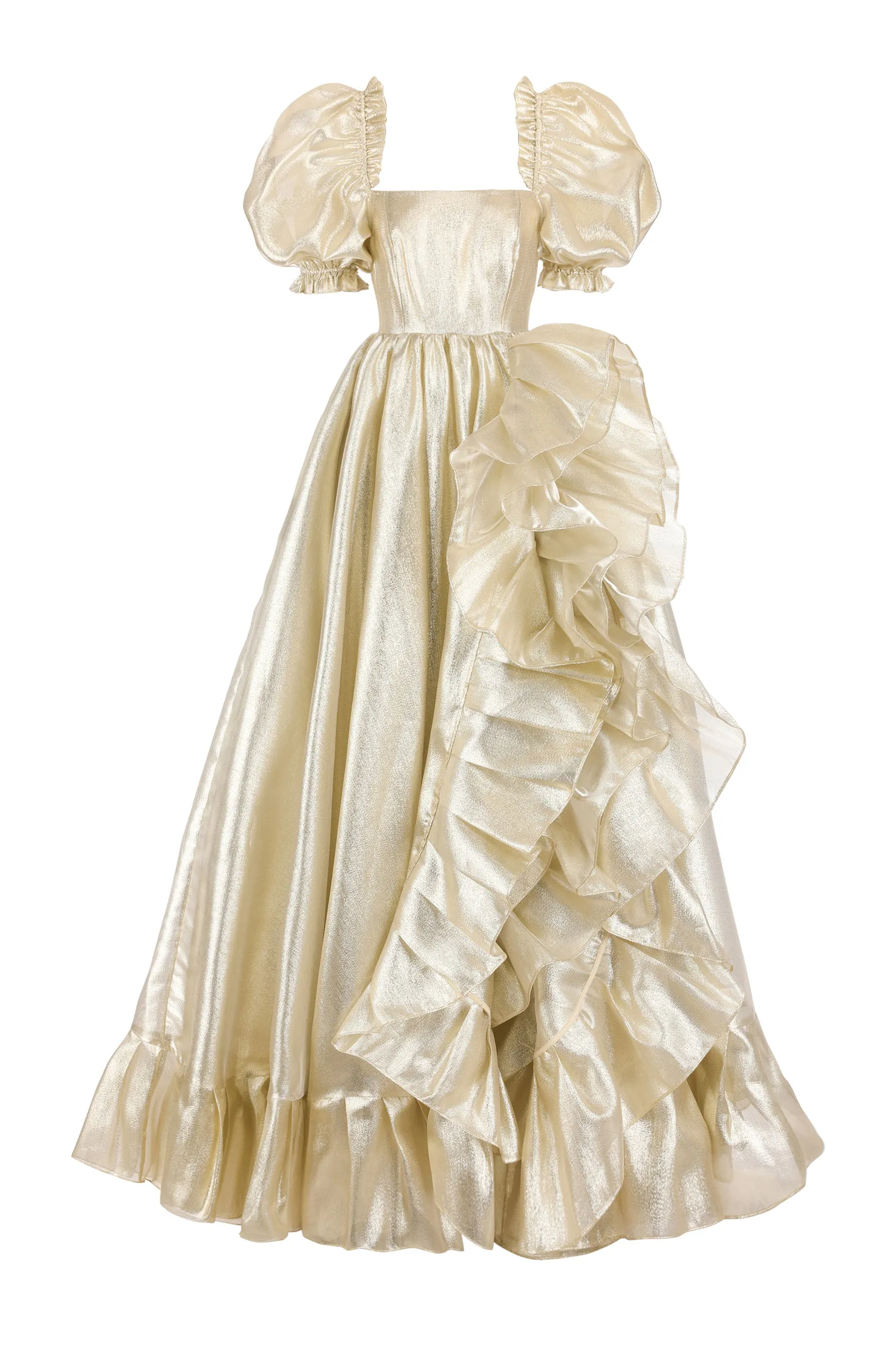 The Champagne Ruffle Gown