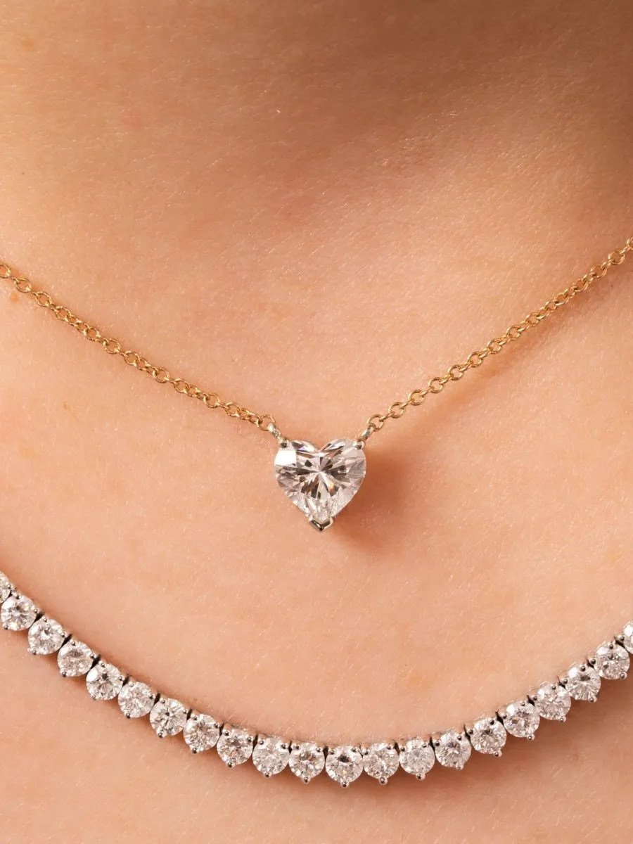 The Diamond Heart Necklace 14K