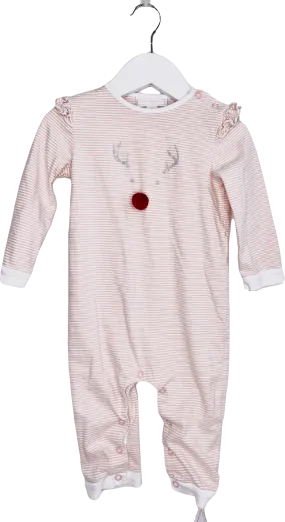 The Little White Company Pink Jingles Pom-pom Sleepsuit 9-12 Months