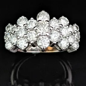 The Salem - Estate 3.4ct Diamond 14k Gold Cocktail Cluster Ring