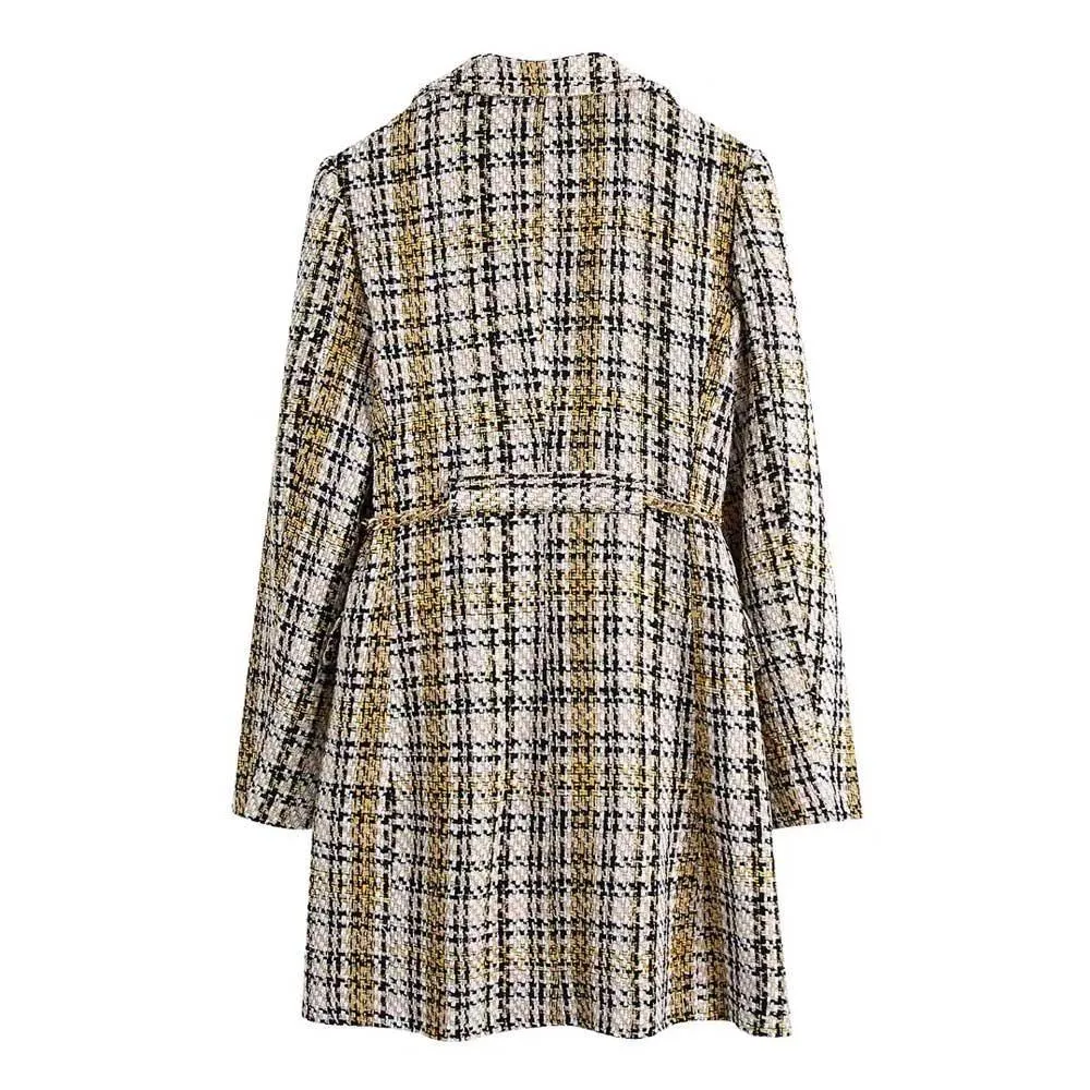 Tweed Plaid Women Coat