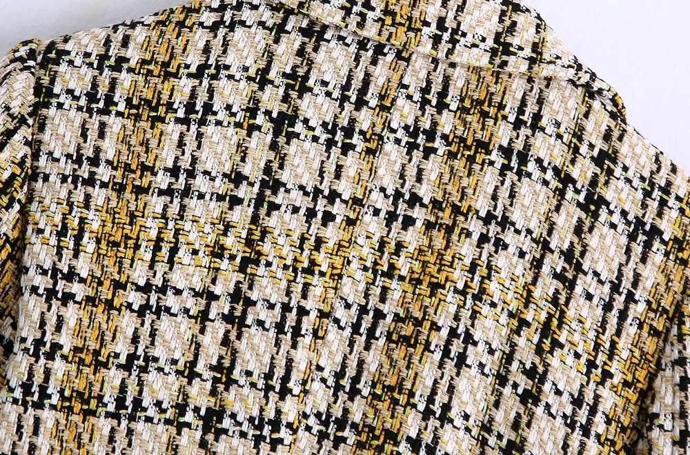 Tweed Plaid Women Coat