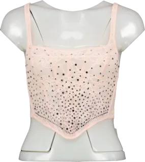 Victoria's Secret Pink Embellished Lace Corset Top BNWT UK XS