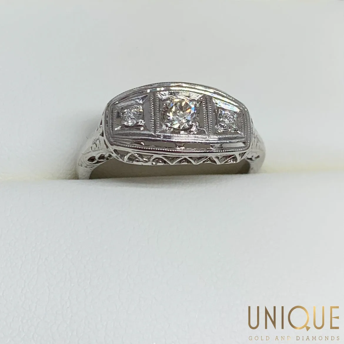 Vintage Lady's 3-Stone Round Diamond Ring