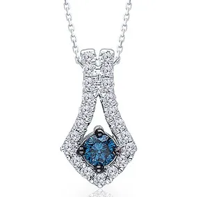 White Gold Blue & White Diamond Eternal Pendant