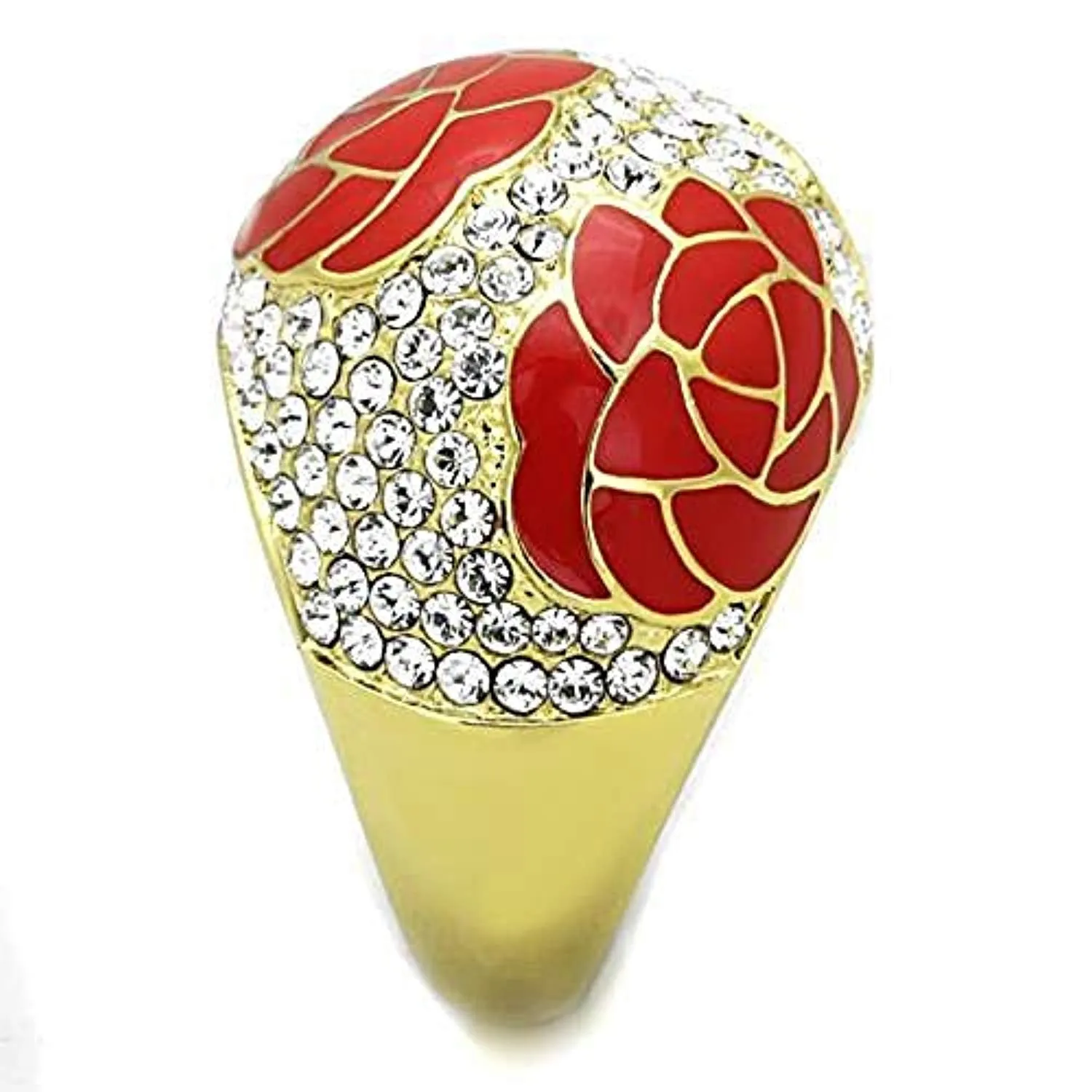 WildKlass WildKlass Stainless Steel Ring IP Gold Women Top Grade Crystal Clear