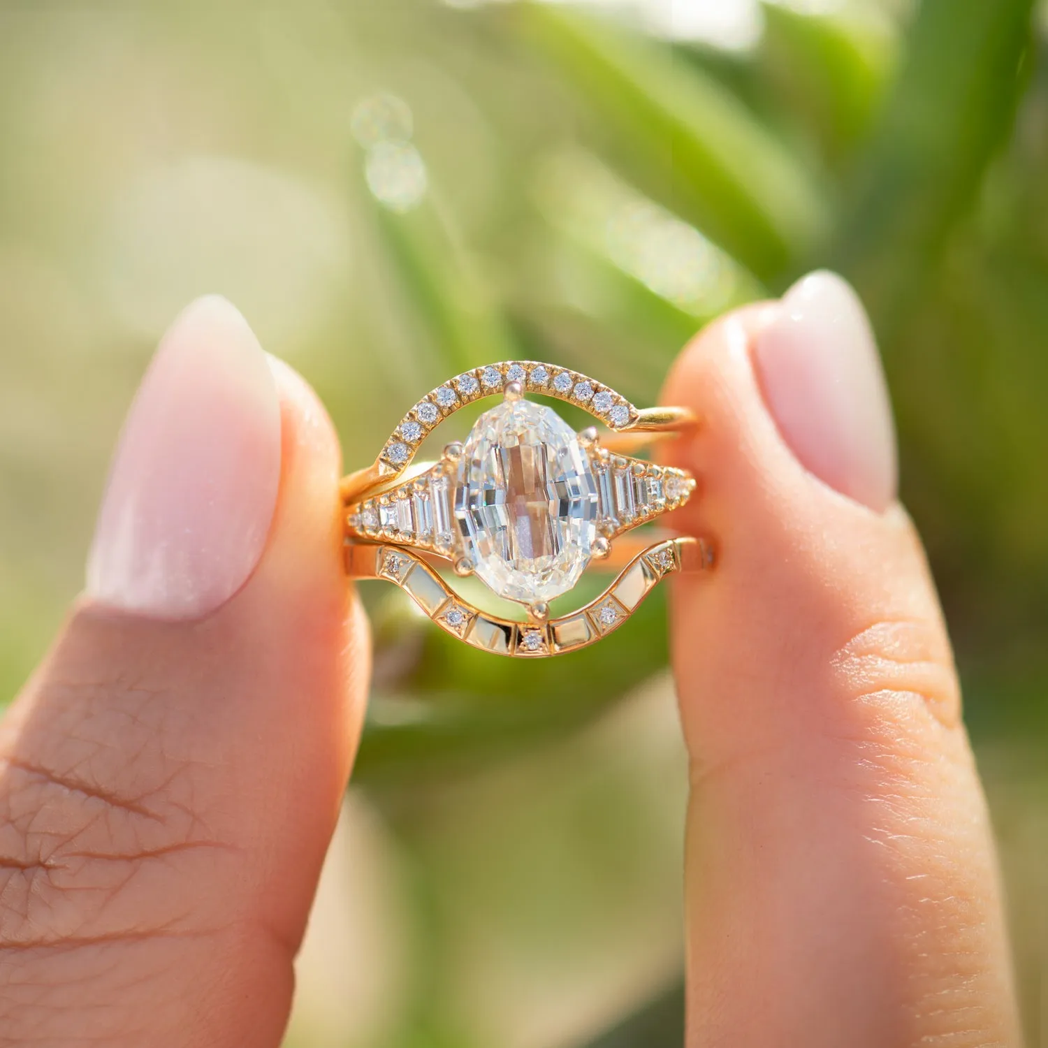 Zeppelin Engagement Ring with an Oval Step Cut Diamond